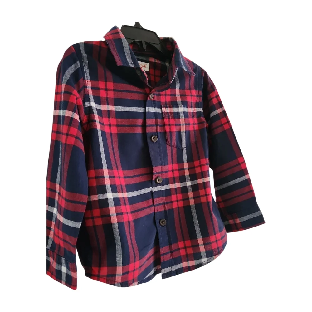 Red Plaid Button Down Size 3T Cat & Jack Top
